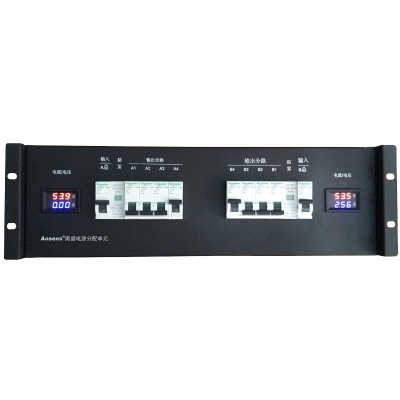 定制3U17 双路直流机柜配电单元 架顶电源 电表电流电压显示 48V 端子式配电屏