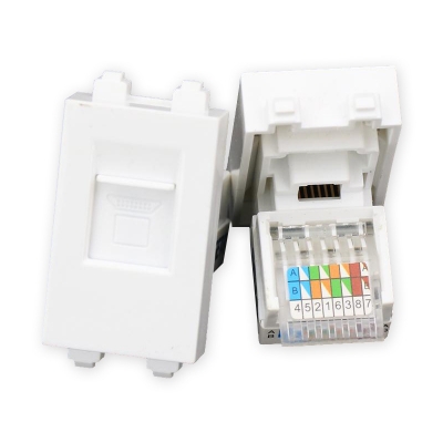 128型RJ45电脑网络地插面板组件网络JR45超五类插座优质防尘门 占1个模块位