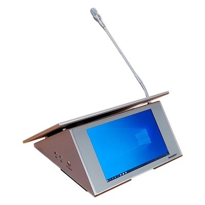 奥盛 无纸化会议系统三角式液晶双屏带电子桌牌一体机 15.6寸 支持定制