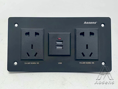 不锈钢多媒体面板 信息插 双USB 双五孔电源