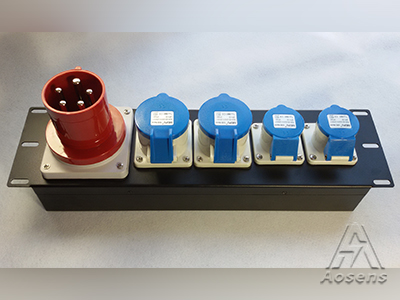 3U机架式工业插头配电单元380V输入63A 输出220V32A2位16A2位