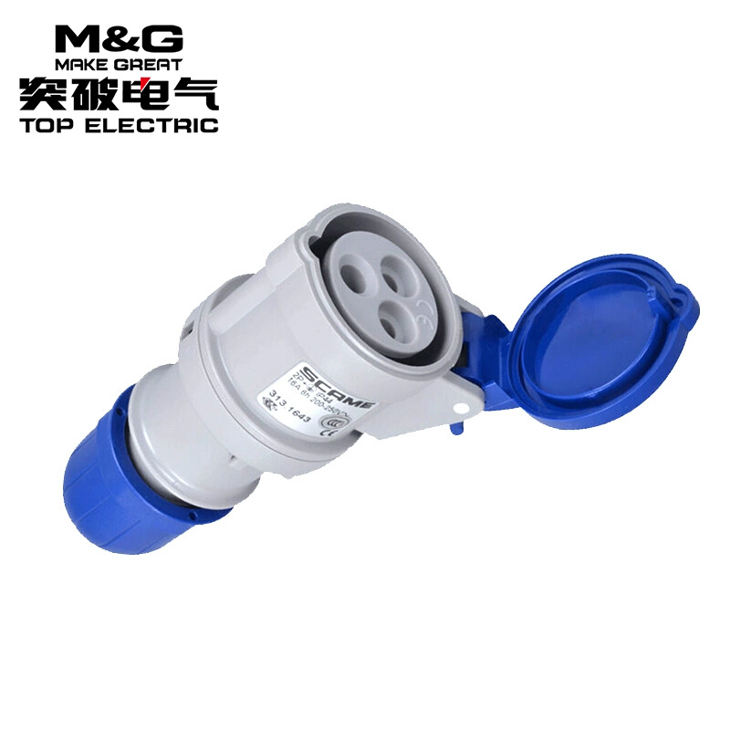 313.1643突破司坎拓普3P 16A三芯母头工业连接器/航空插座250V IP44