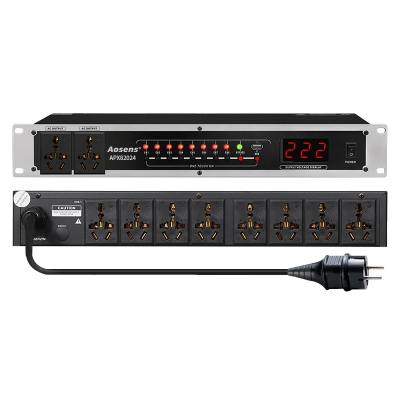 奥盛 8+2路时序电源 延时上电PDU 带电压显示 独立控制APX82024